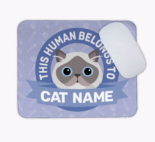 This Human Belongs To...: Personalised {breedCommonName} Mouse Mat